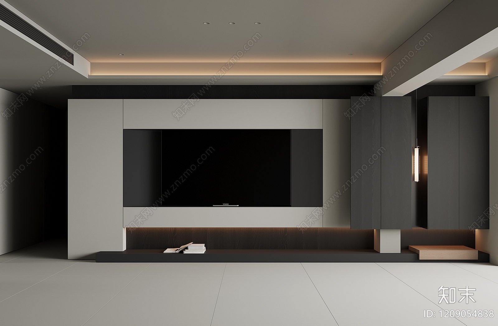 极简电视背景墙3D模型下载【ID:1209054838】