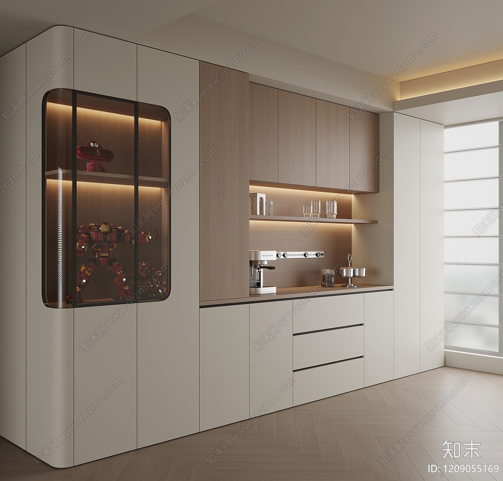 现代简约酒柜3D模型下载【ID:1209055169】
