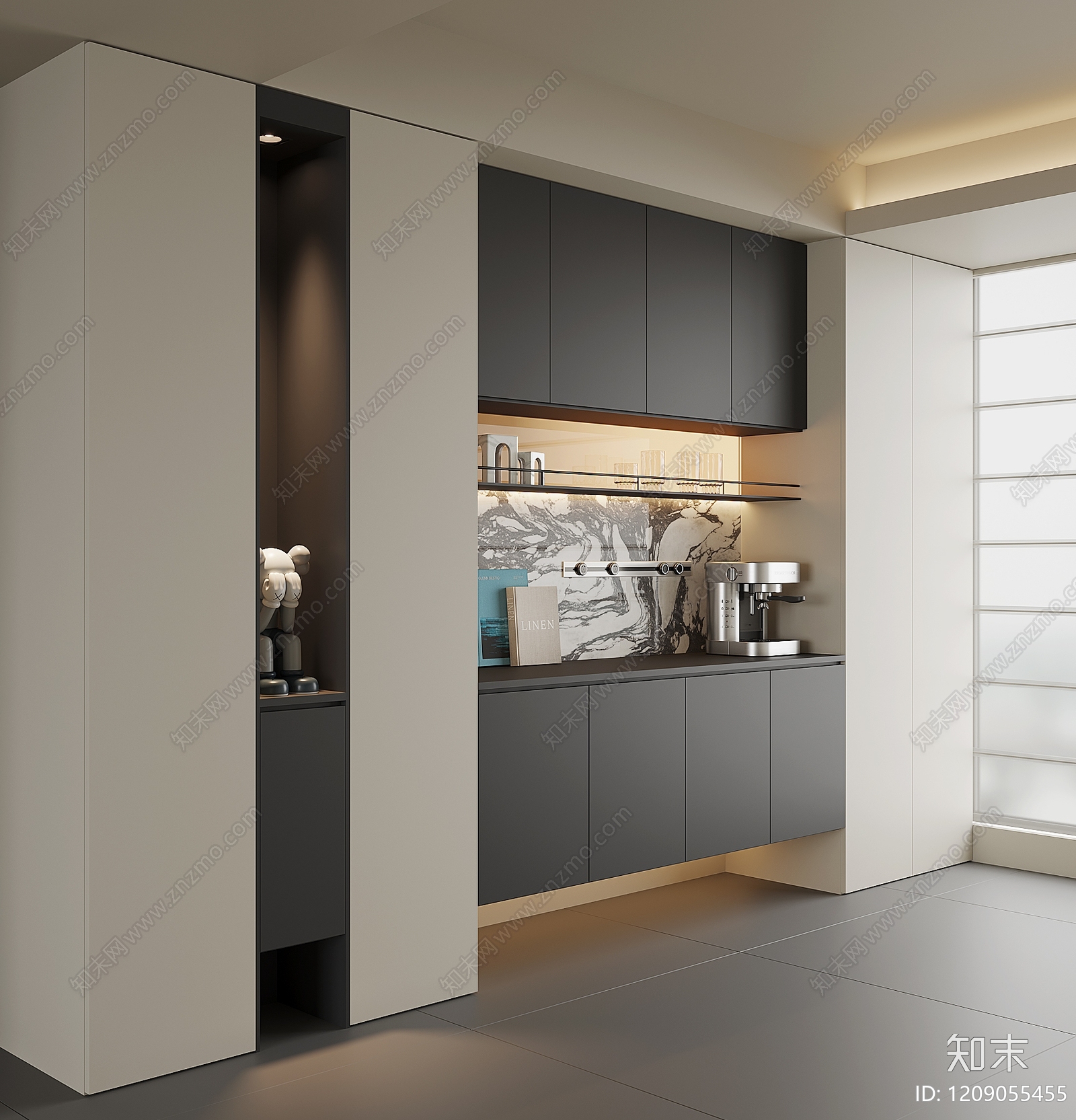 极简酒柜3D模型下载【ID:1209055455】