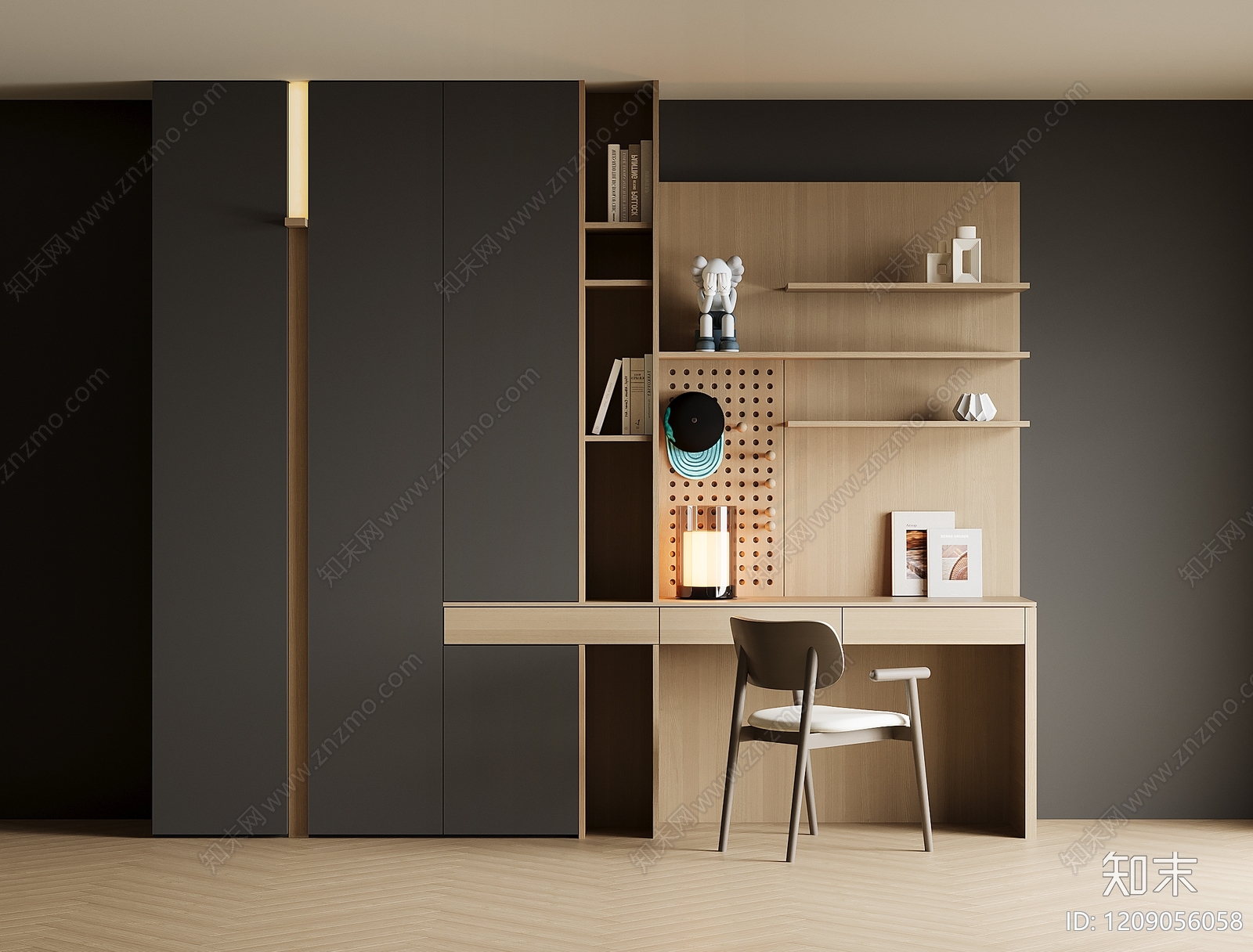 现代简约书桌3D模型下载【ID:1209056058】