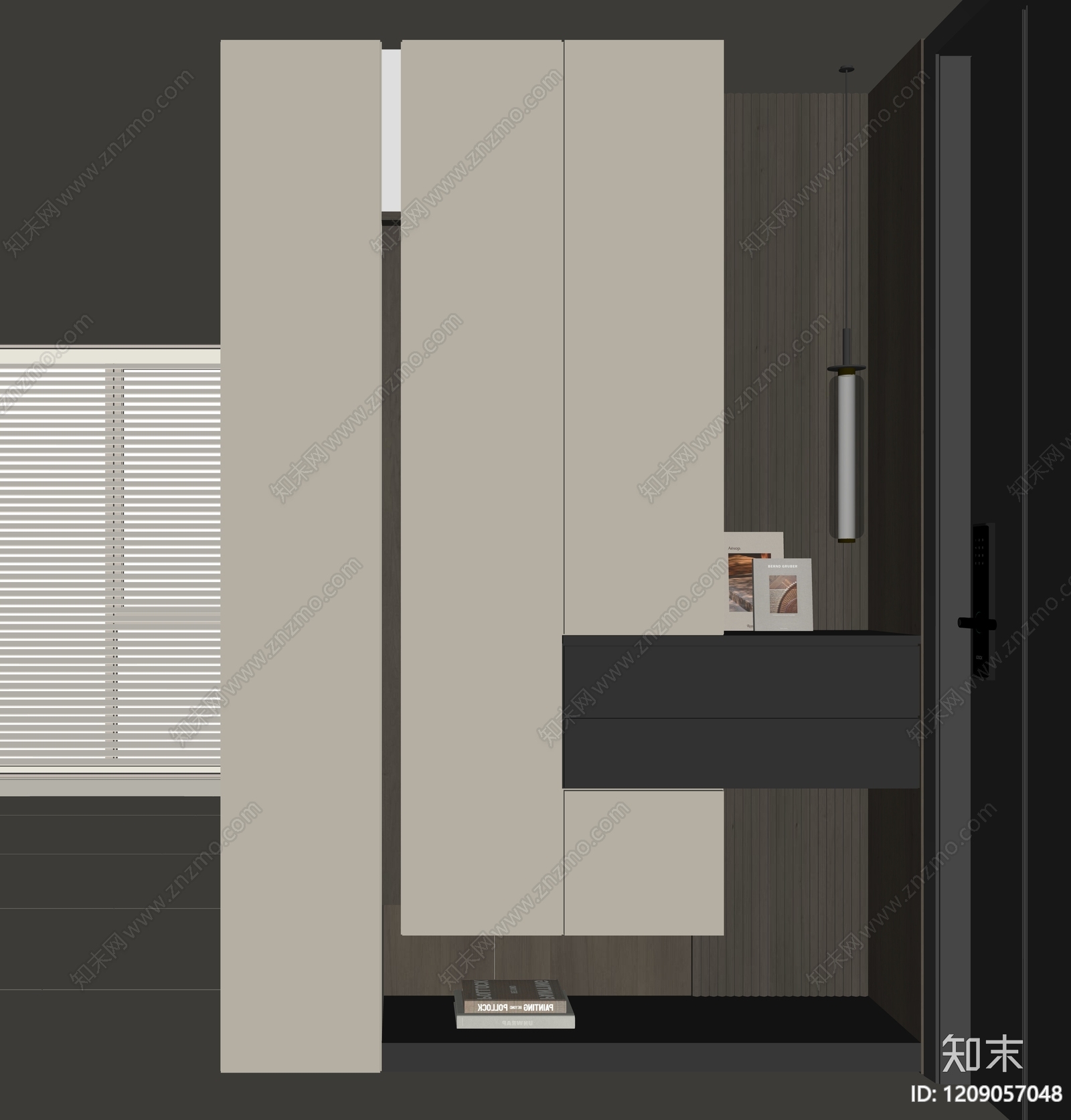 现代玄关柜SU模型下载【ID:1209057048】