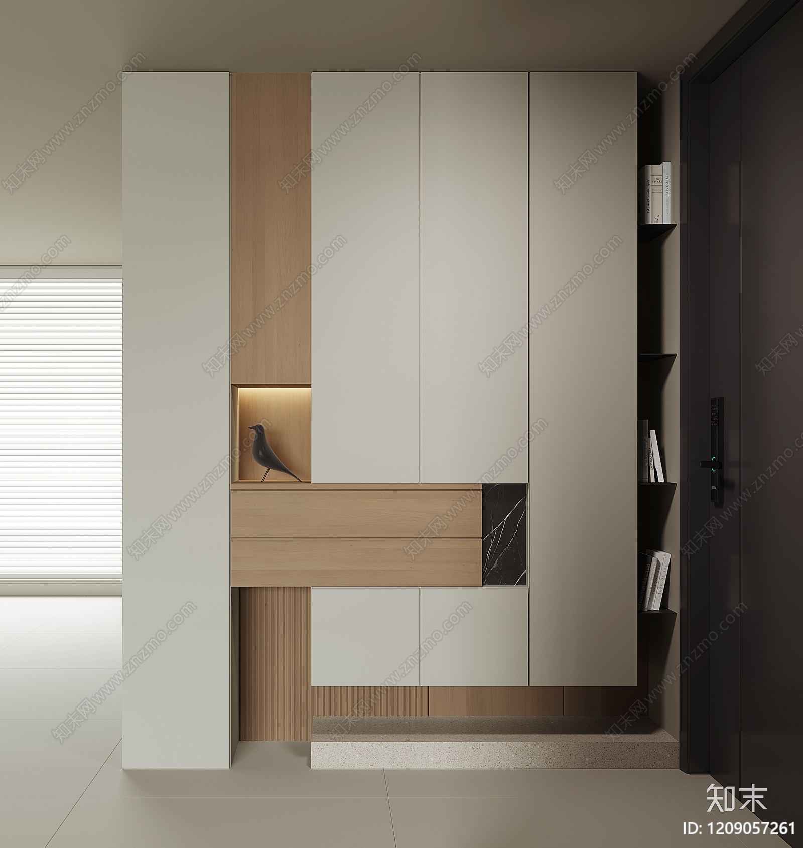 现代简约鞋柜3D模型下载【ID:1209057261】