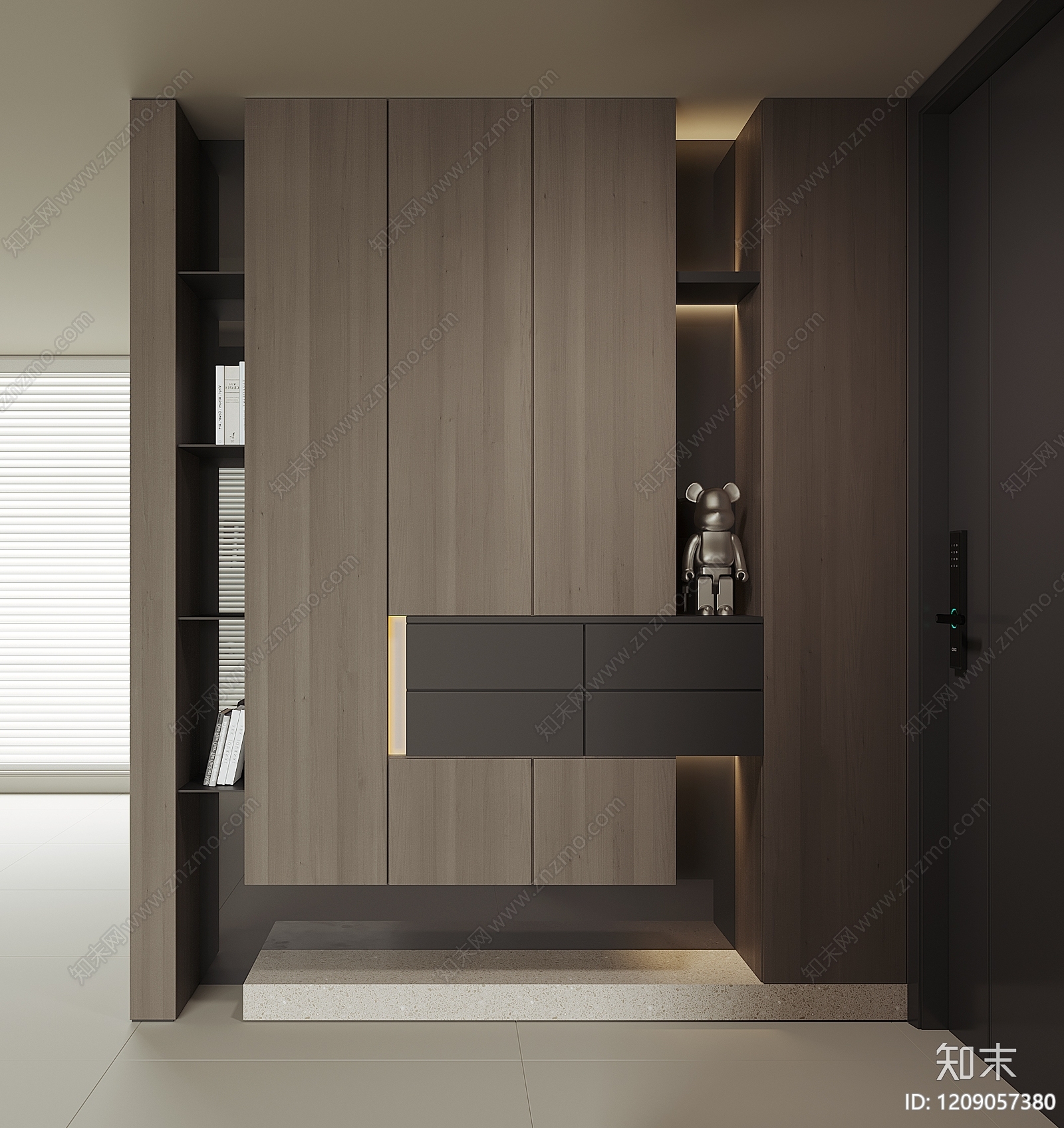 极简鞋柜3D模型下载【ID:1209057380】