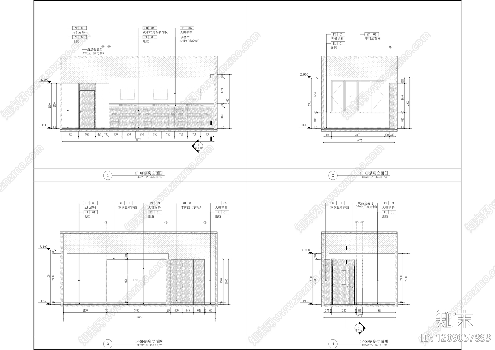 现代医院cad施工图下载【ID:1209057899】