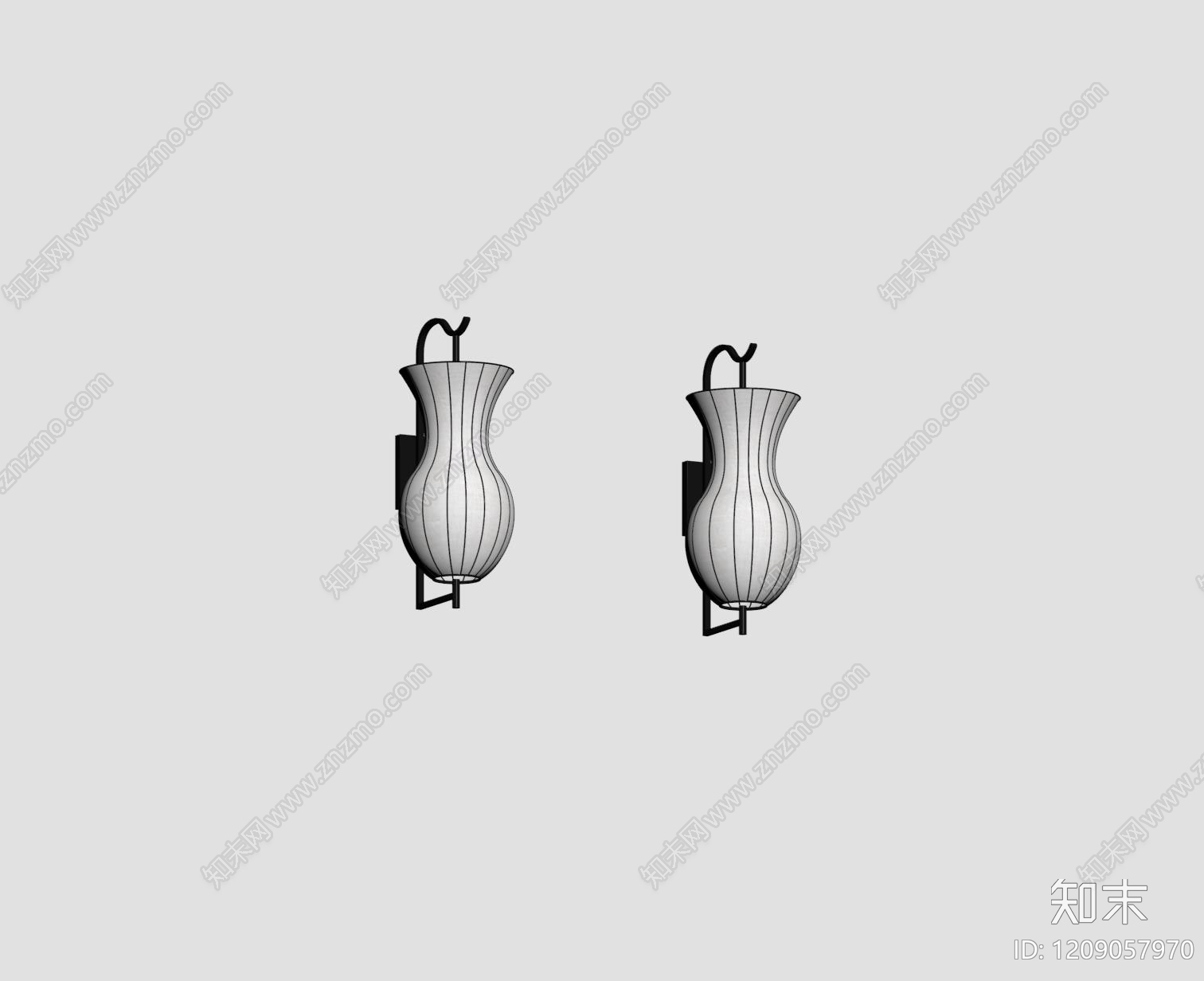 新中式中式壁灯SU模型下载【ID:1209057970】
