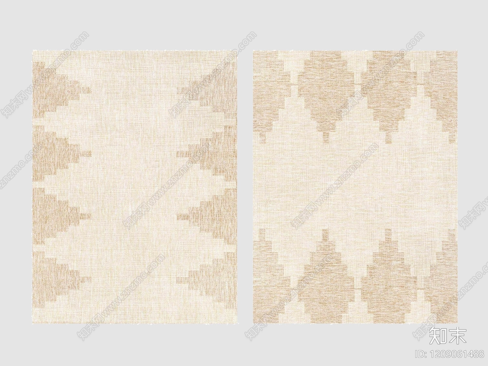 奶油风毛绒地毯3D模型下载【ID:1209061488】