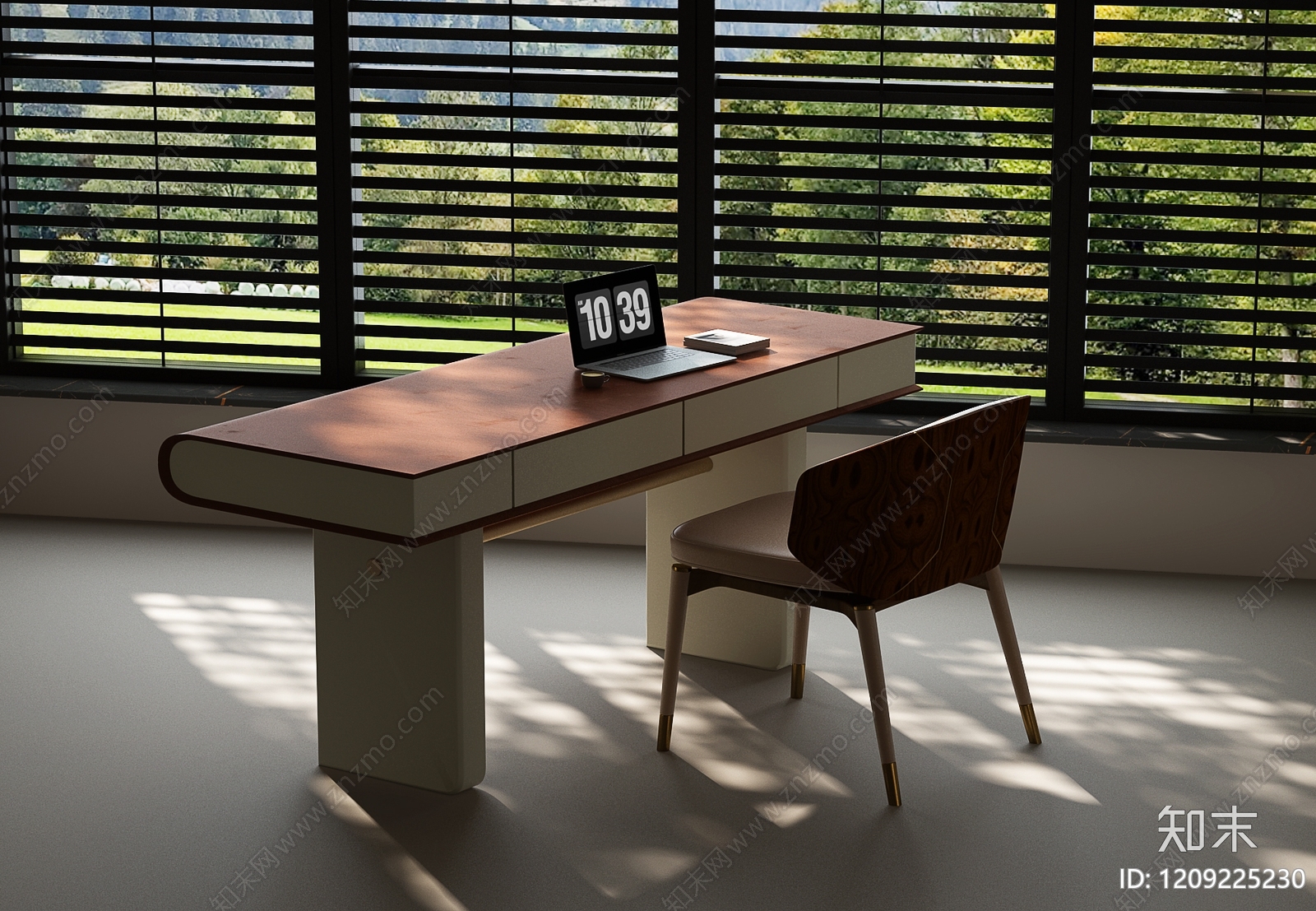 现代简约书桌椅3D模型下载【ID:1209225230】