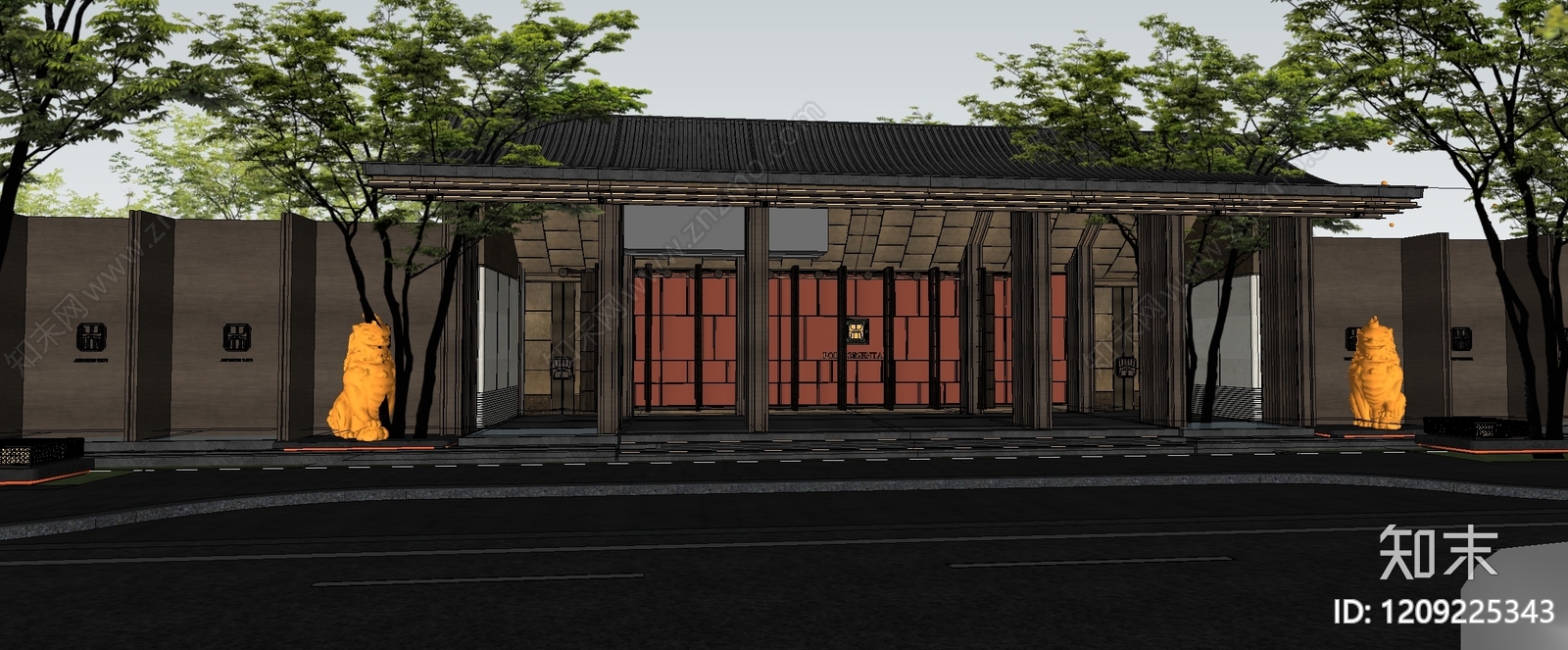 现代小区景观SU模型下载【ID:1209225343】