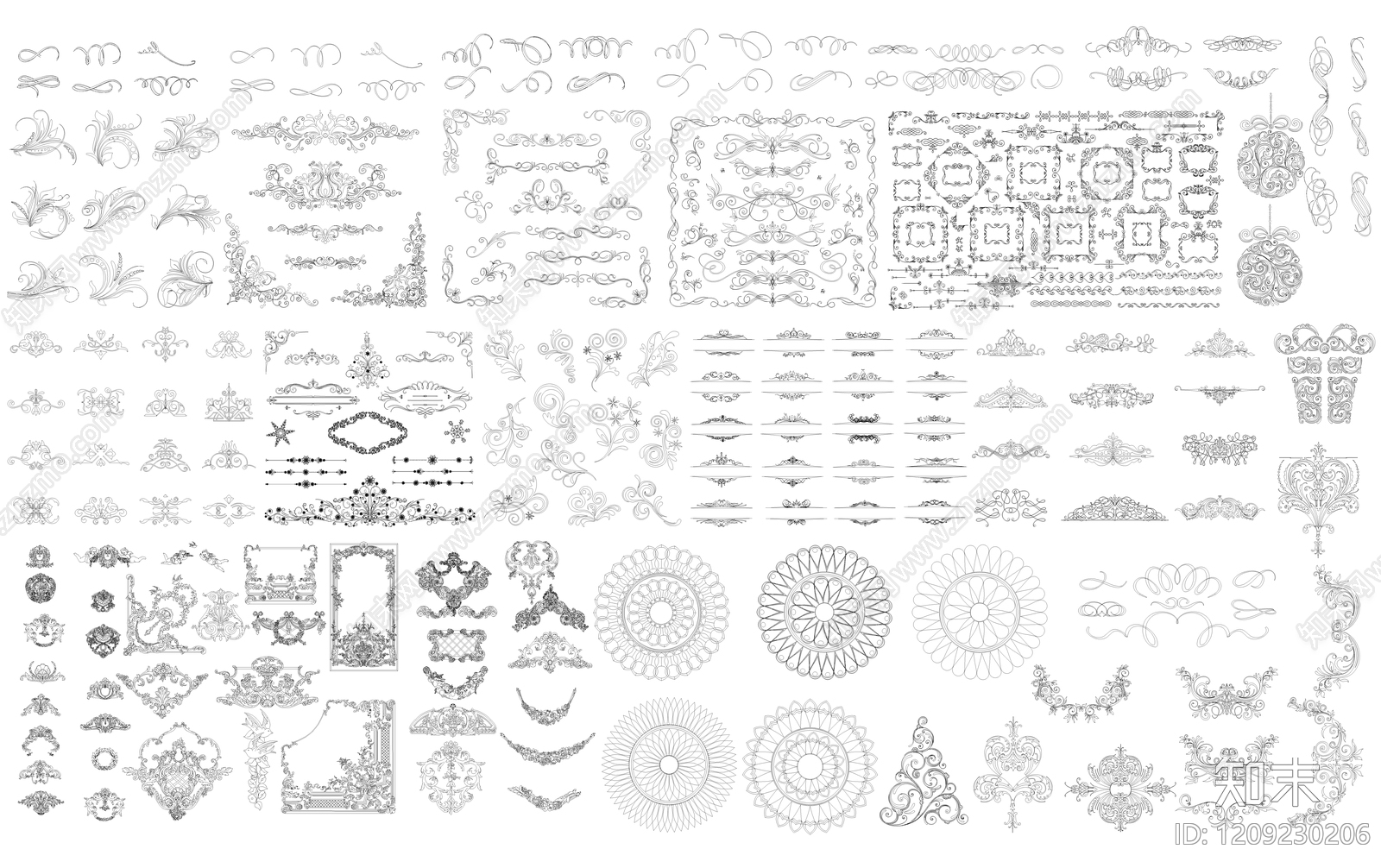 雕花施工图下载【ID:1209230206】