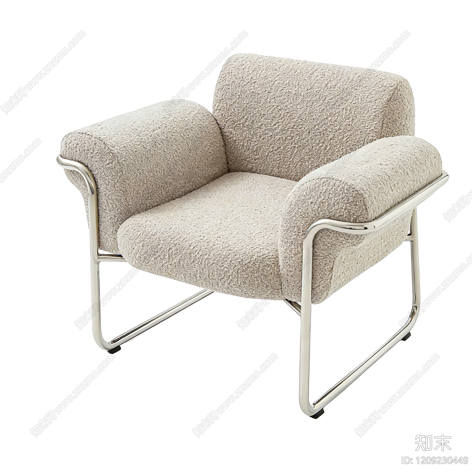 现代简约单人沙发3D模型下载【ID:1209230449】