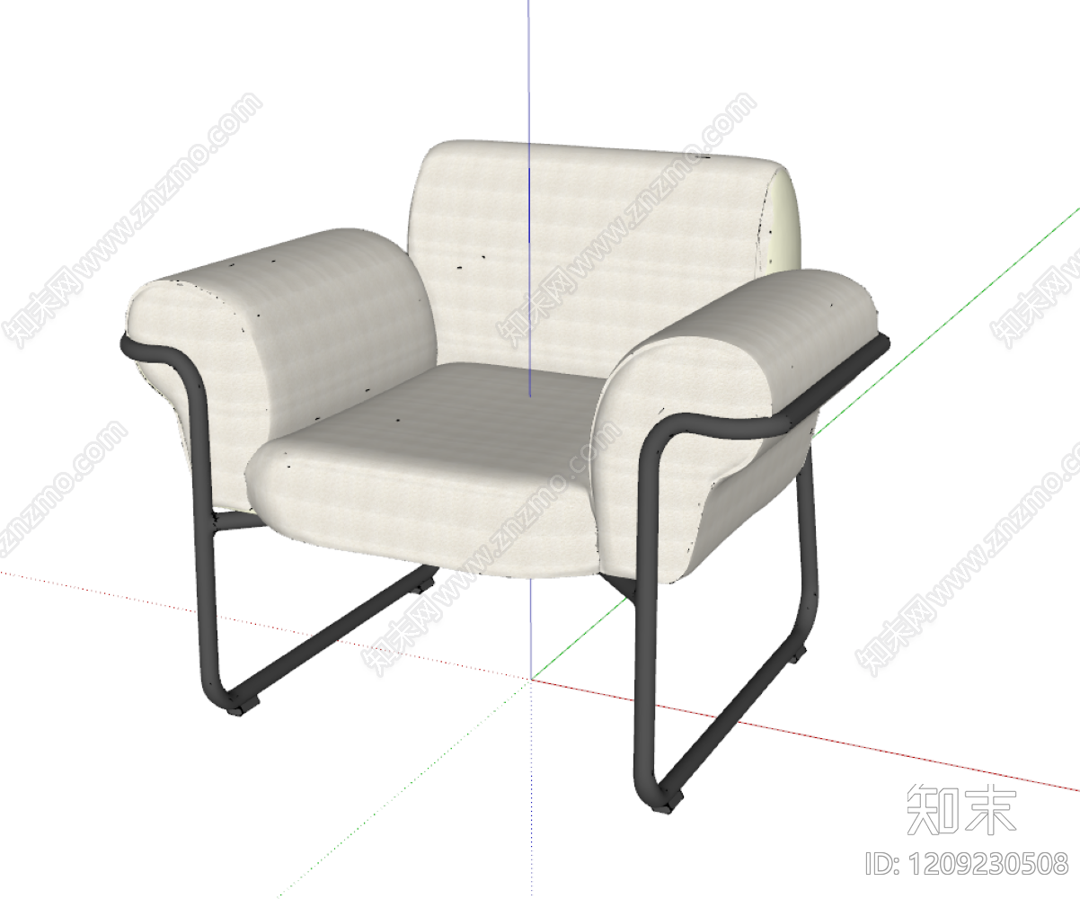 现代单人沙发SU模型下载【ID:1209230508】