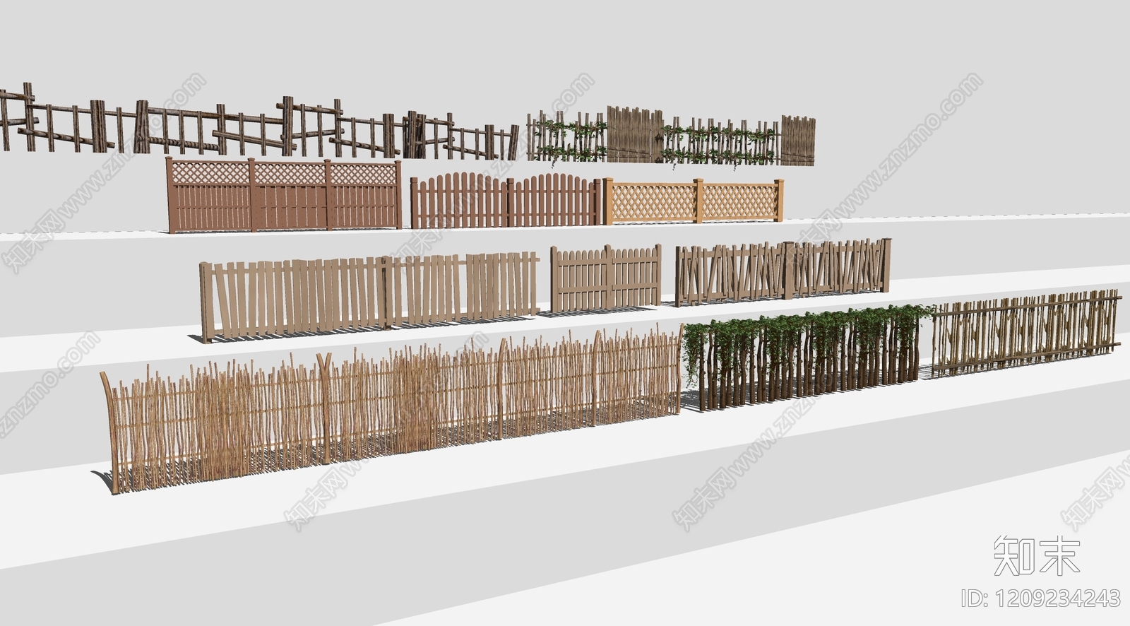 新中式现代栏杆扶手SU模型下载【ID:1209234243】