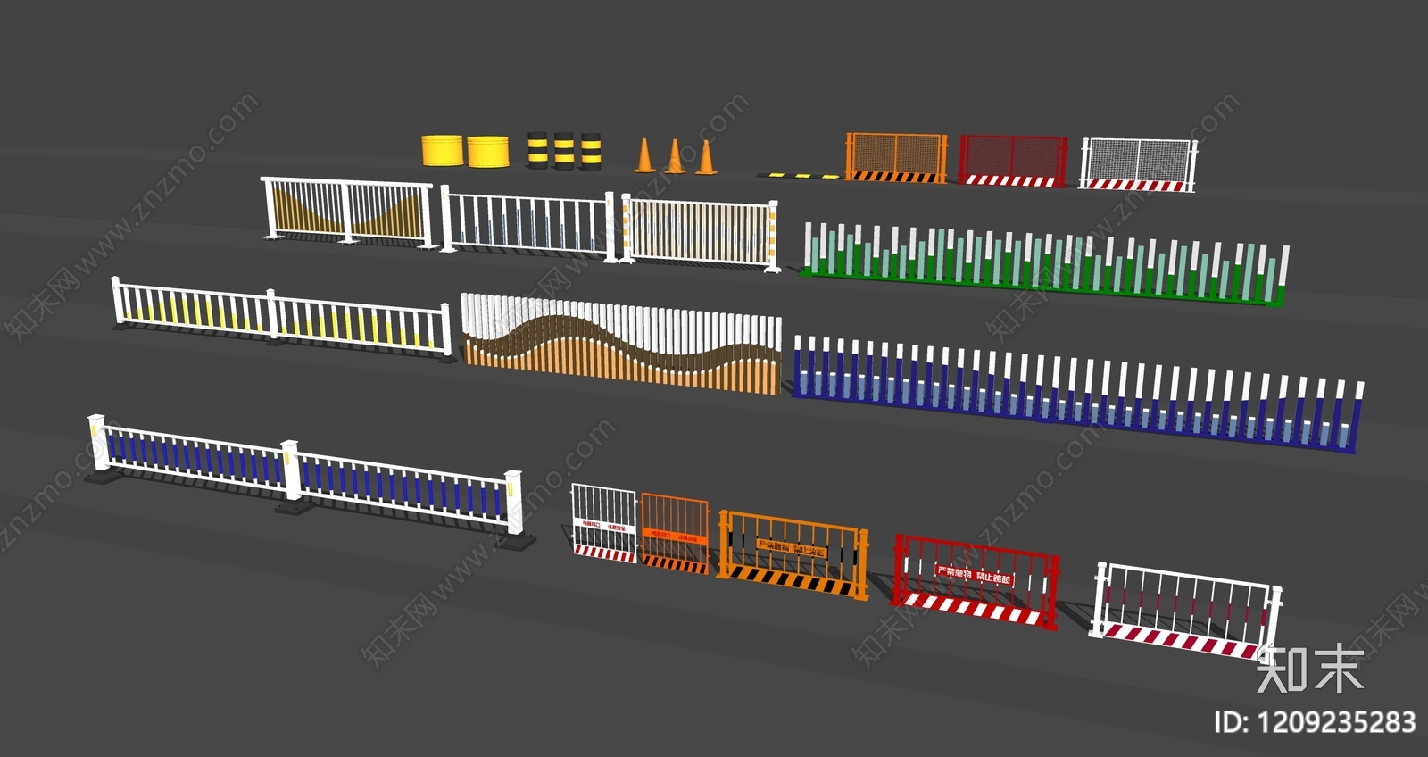新中式现代栏杆扶手SU模型下载【ID:1209235283】