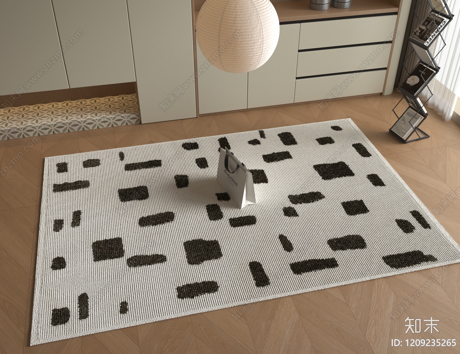 奶油风地毯3D模型下载【ID:1209235265】