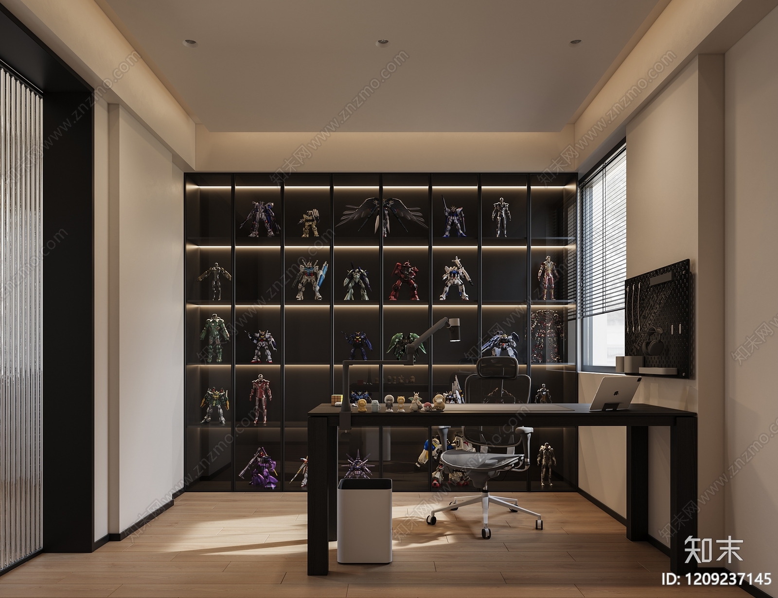 现代极简书房3D模型下载【ID:1209237145】