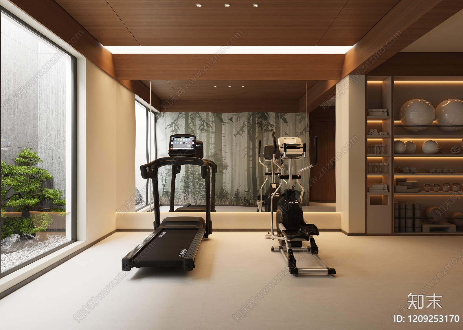 新中式健身房3D模型下载【ID:1209253170】