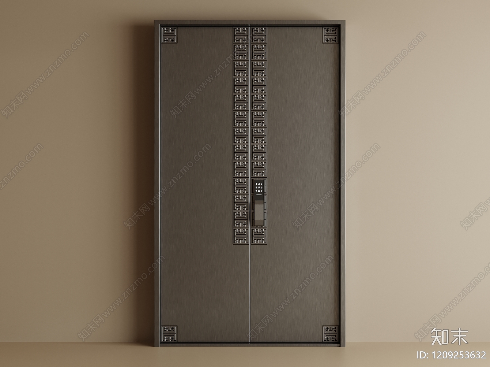 新中式双开门3D模型下载【ID:1209253632】