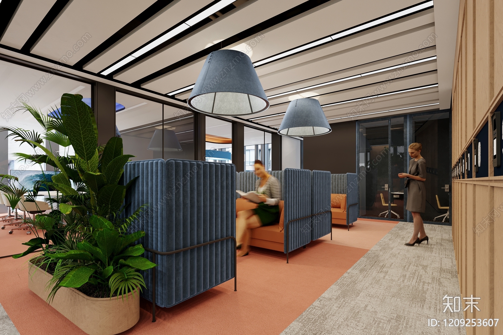 现代简约休息区3D模型下载【ID:1209253607】