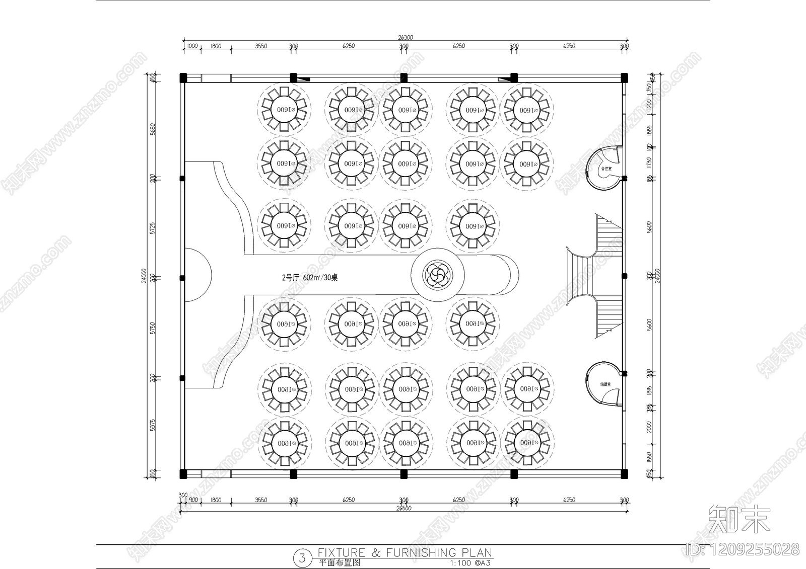 酒店宴会厅施工图下载【ID:1209255028】