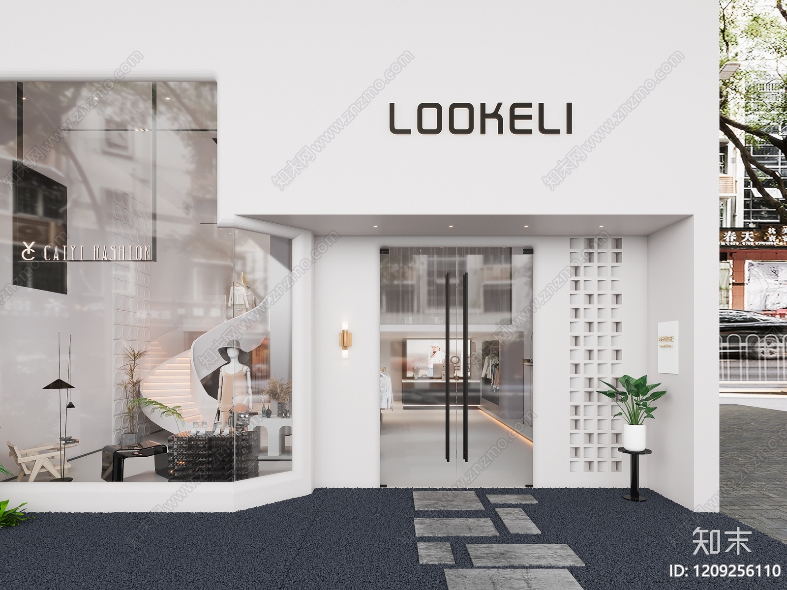 极简服装店3D模型下载【ID:1209256110】