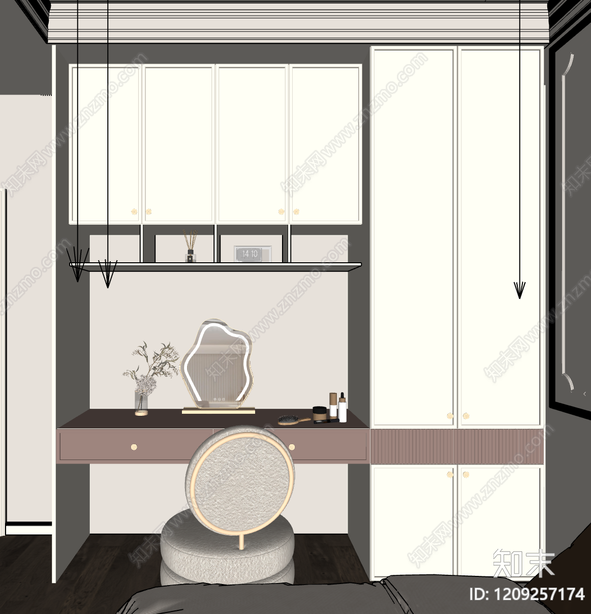 法式衣柜SU模型下载【ID:1209257174】