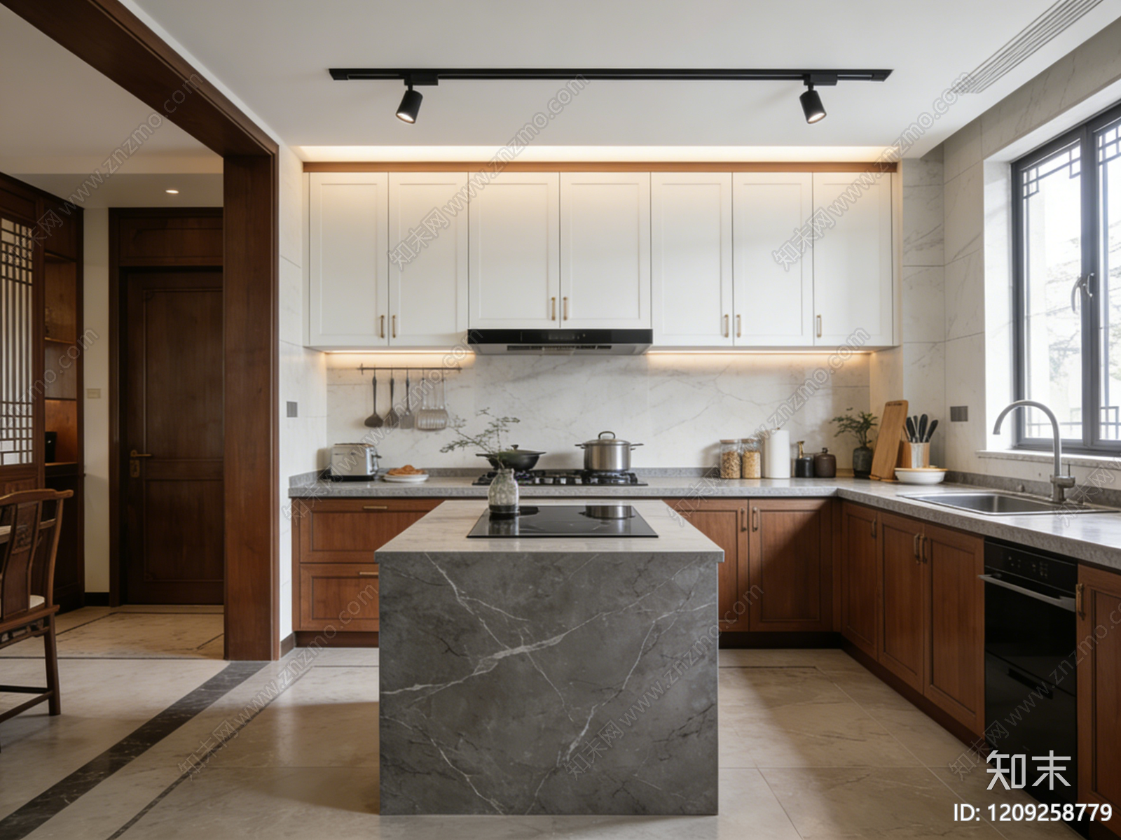 新中式中式厨房贴图下载【ID:1209258779】