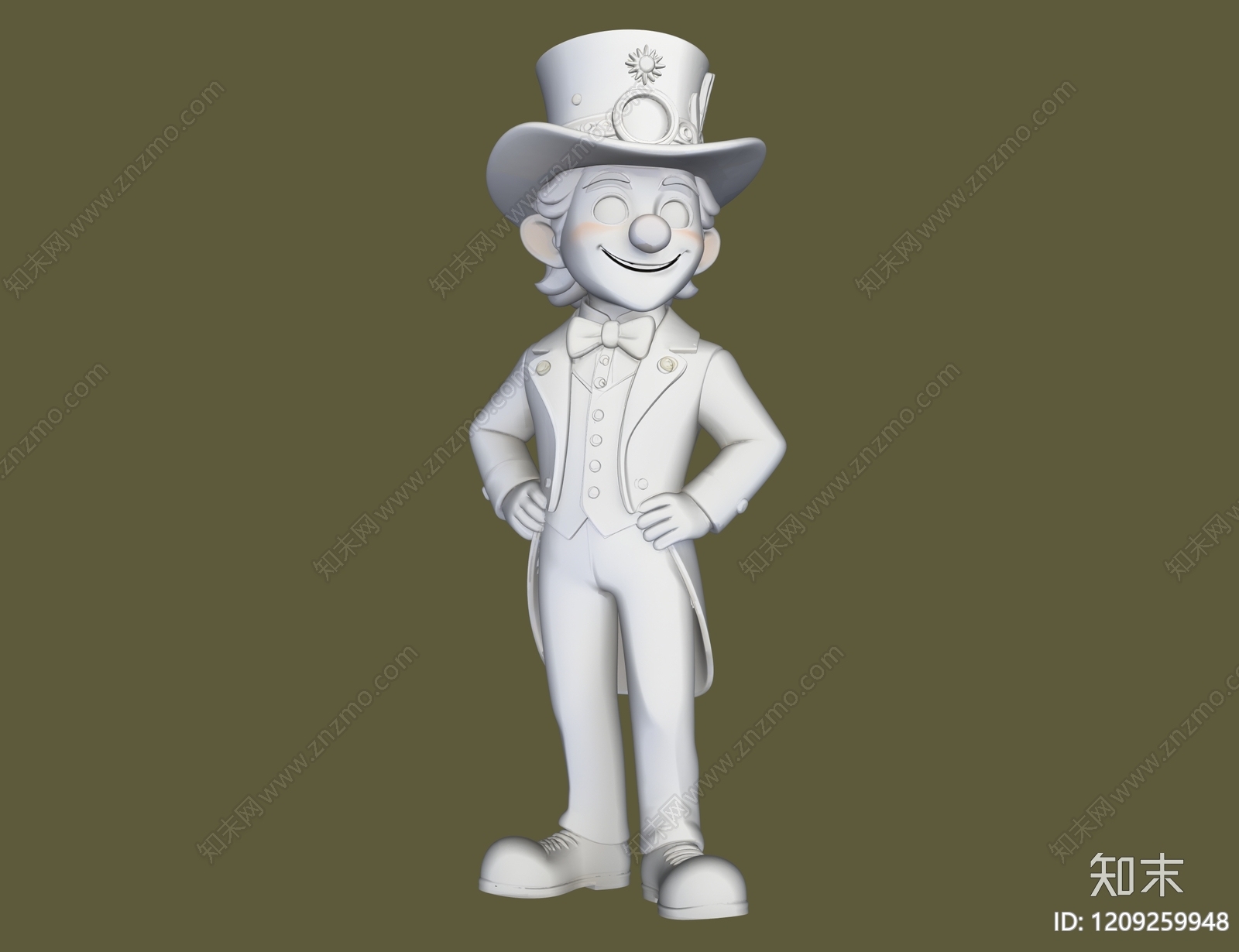 卡通雕塑风虚拟人物3D模型下载【ID:1209259948】