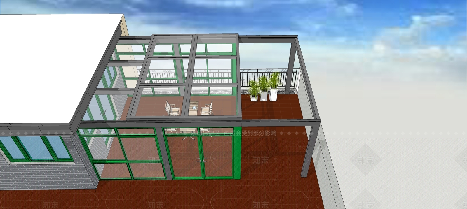 现代家居阳台SU模型下载【ID:1209264658】