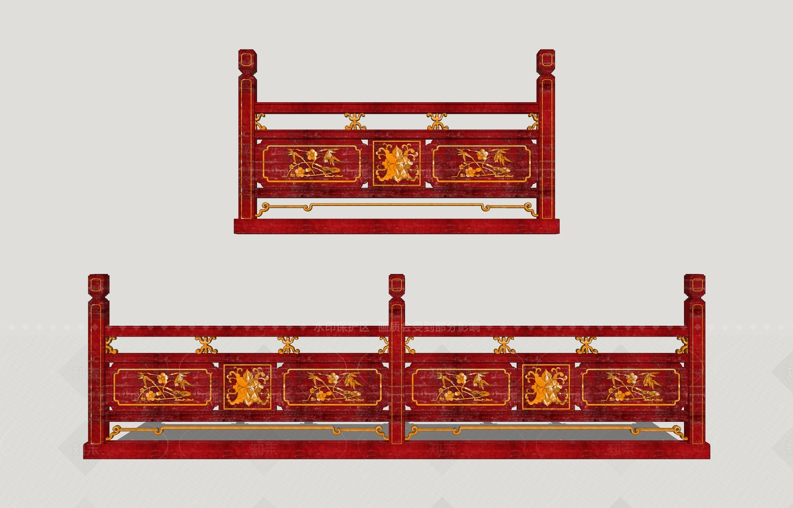 新中式栏杆扶手SU模型下载【ID:1209264762】