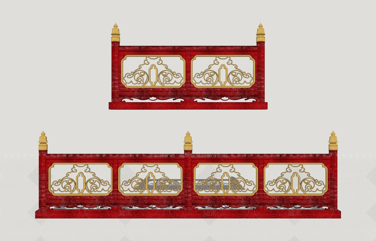 新中式栏杆扶手SU模型下载【ID:1209264834】