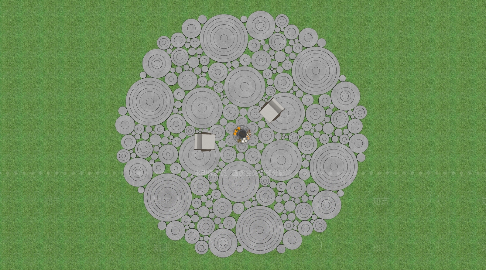 现代法式汀步SU模型下载【ID:1209267230】