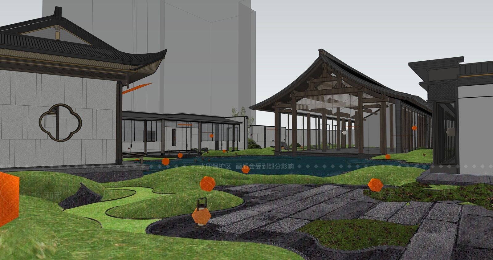 新中式中式小公建SU模型下载【ID:1209267428】