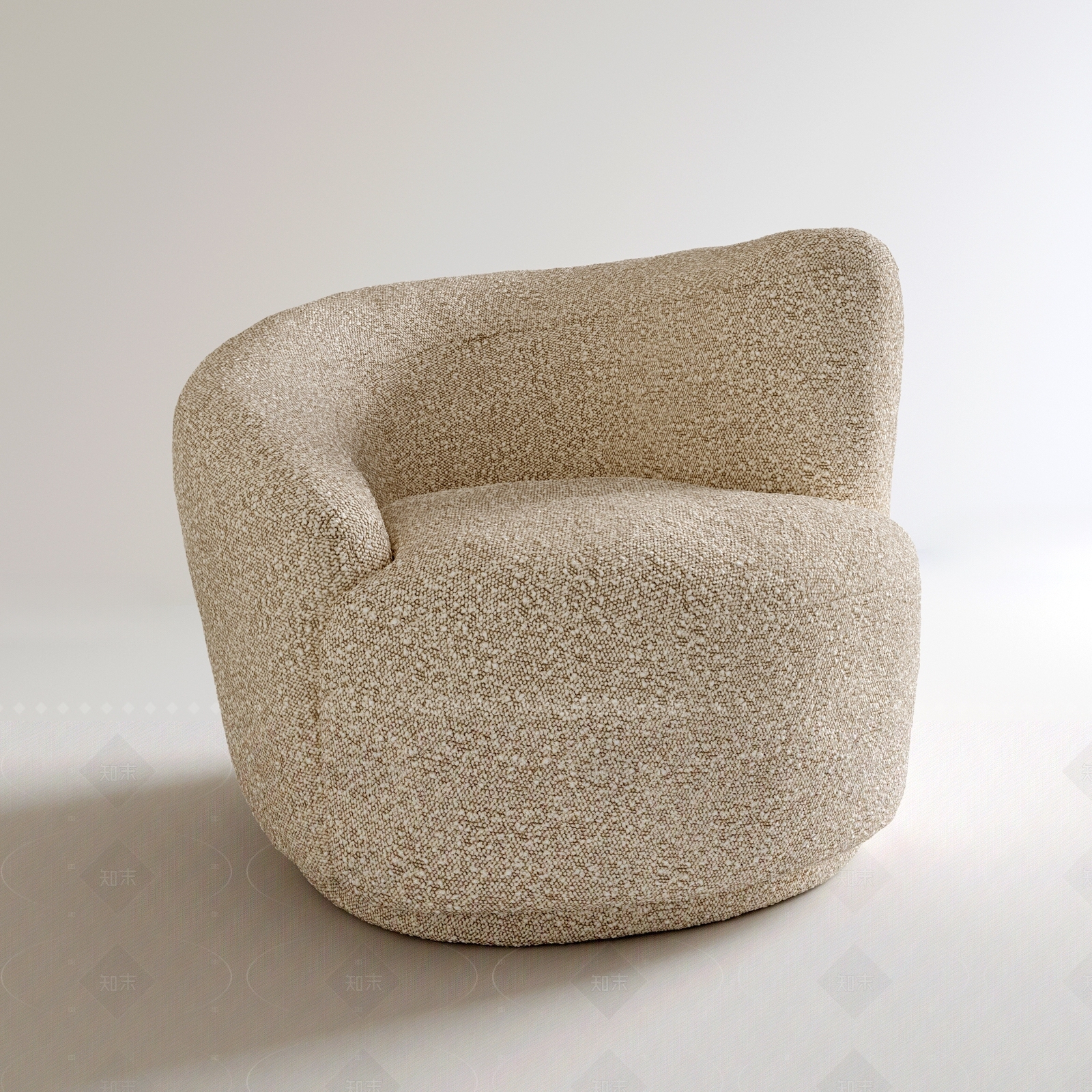 奶油风单人沙发3D模型下载【ID:1209271019】