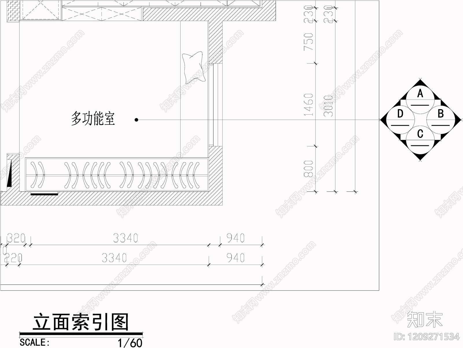 新中式中古茶室cad施工图下载【ID:1209271534】