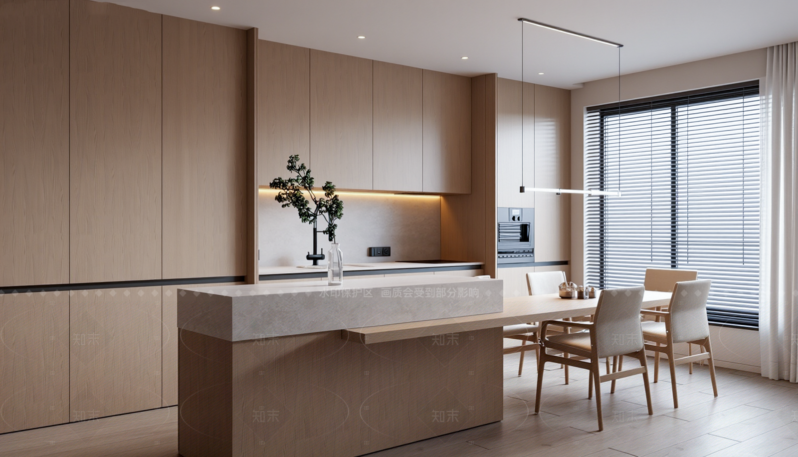 现代日式家居餐厅SU模型下载【ID:1209276381】