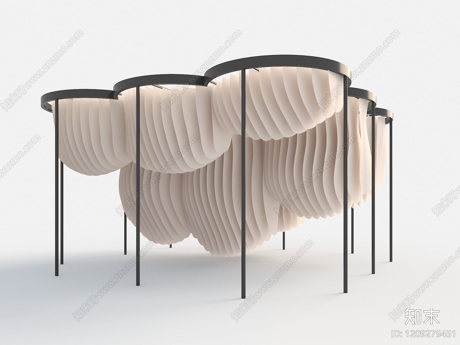 极简廊架3D模型下载【ID:1209279451】