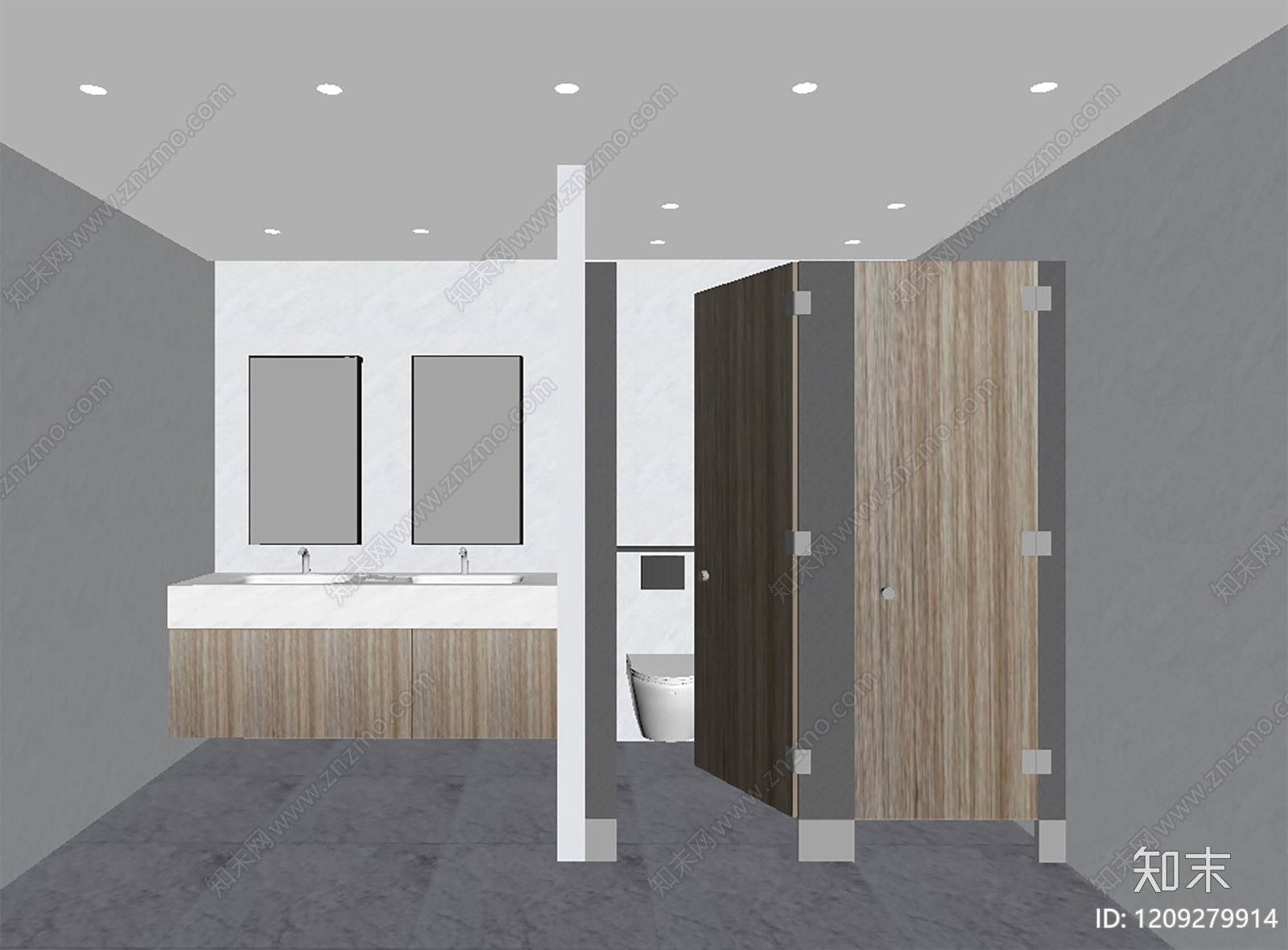 现代简约公共卫生间3D模型下载【ID:1209279914】