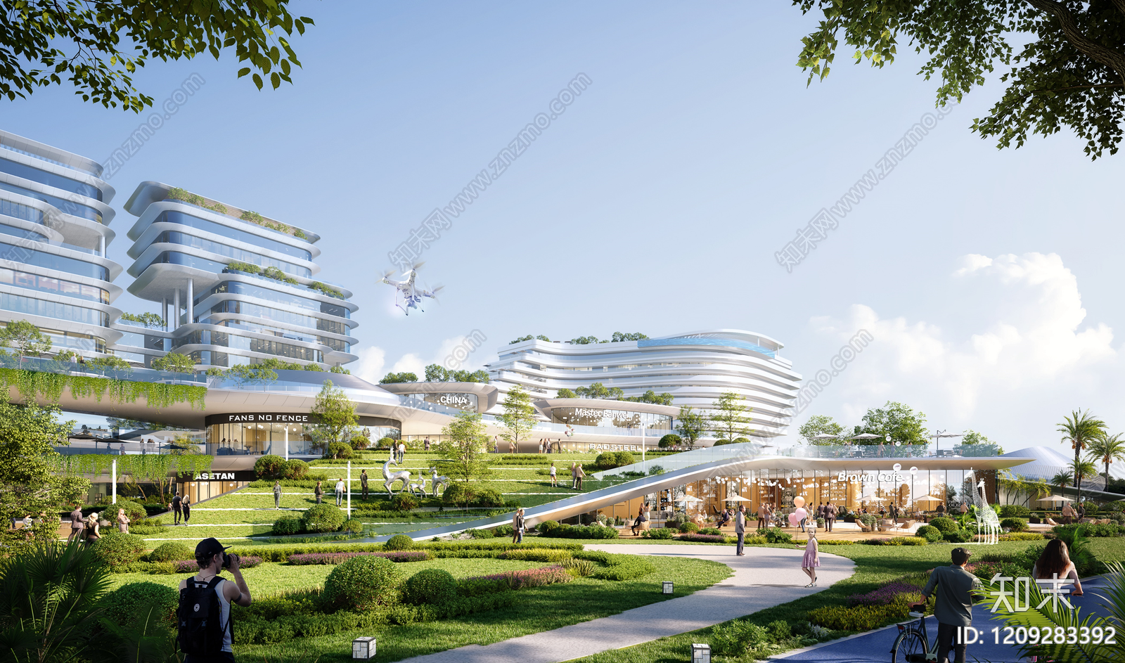 现代极简商业街SU模型下载【ID:1209283392】