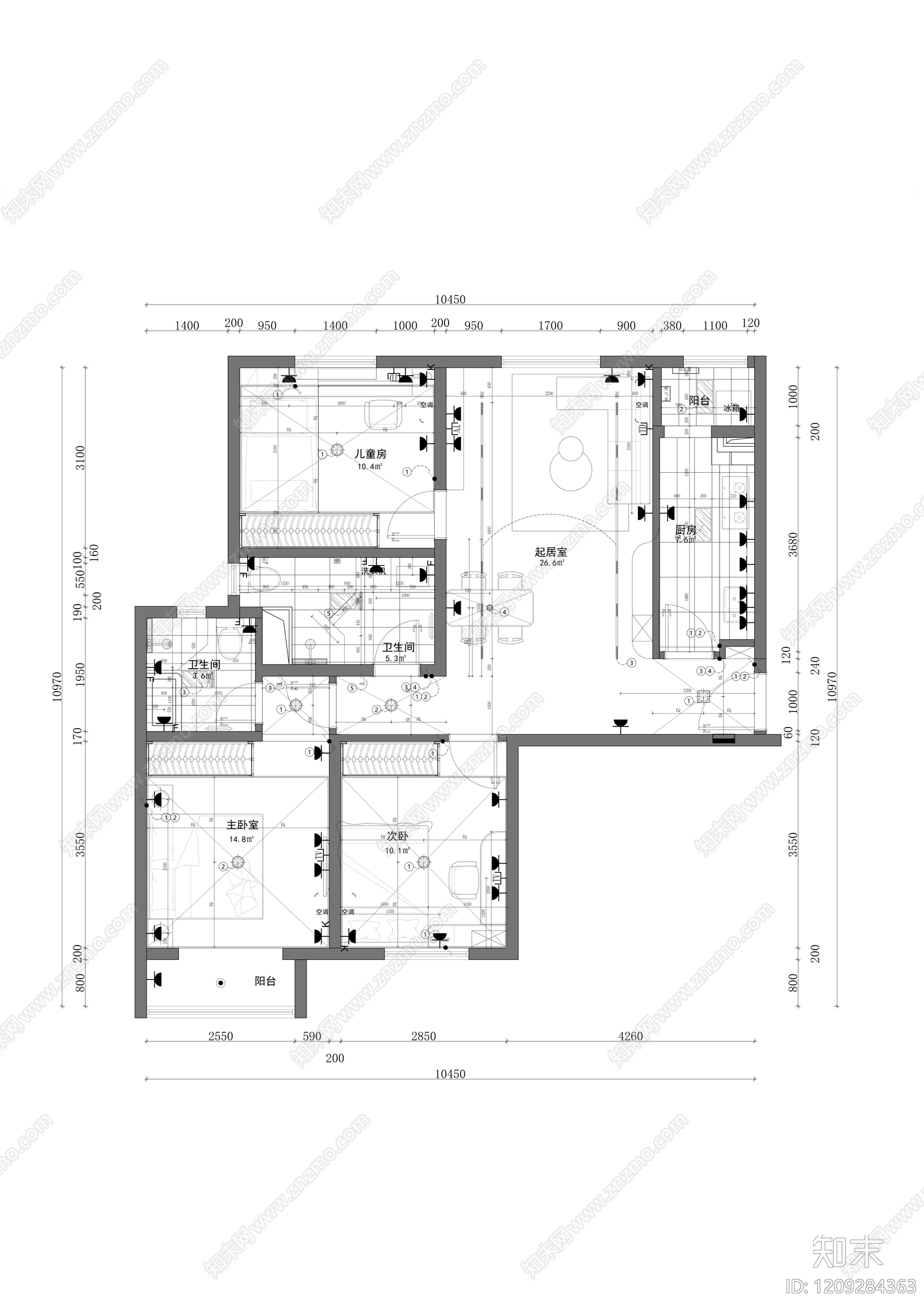 全屋定制cad施工图下载【ID:1209284363】