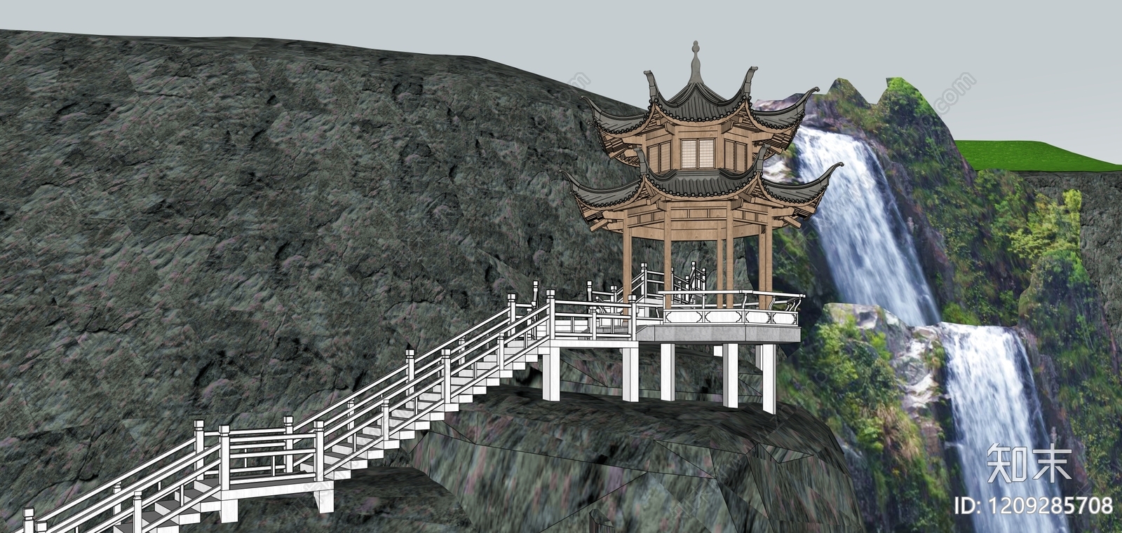 中式新中式其他景观小建筑SU模型下载【ID:1209285708】