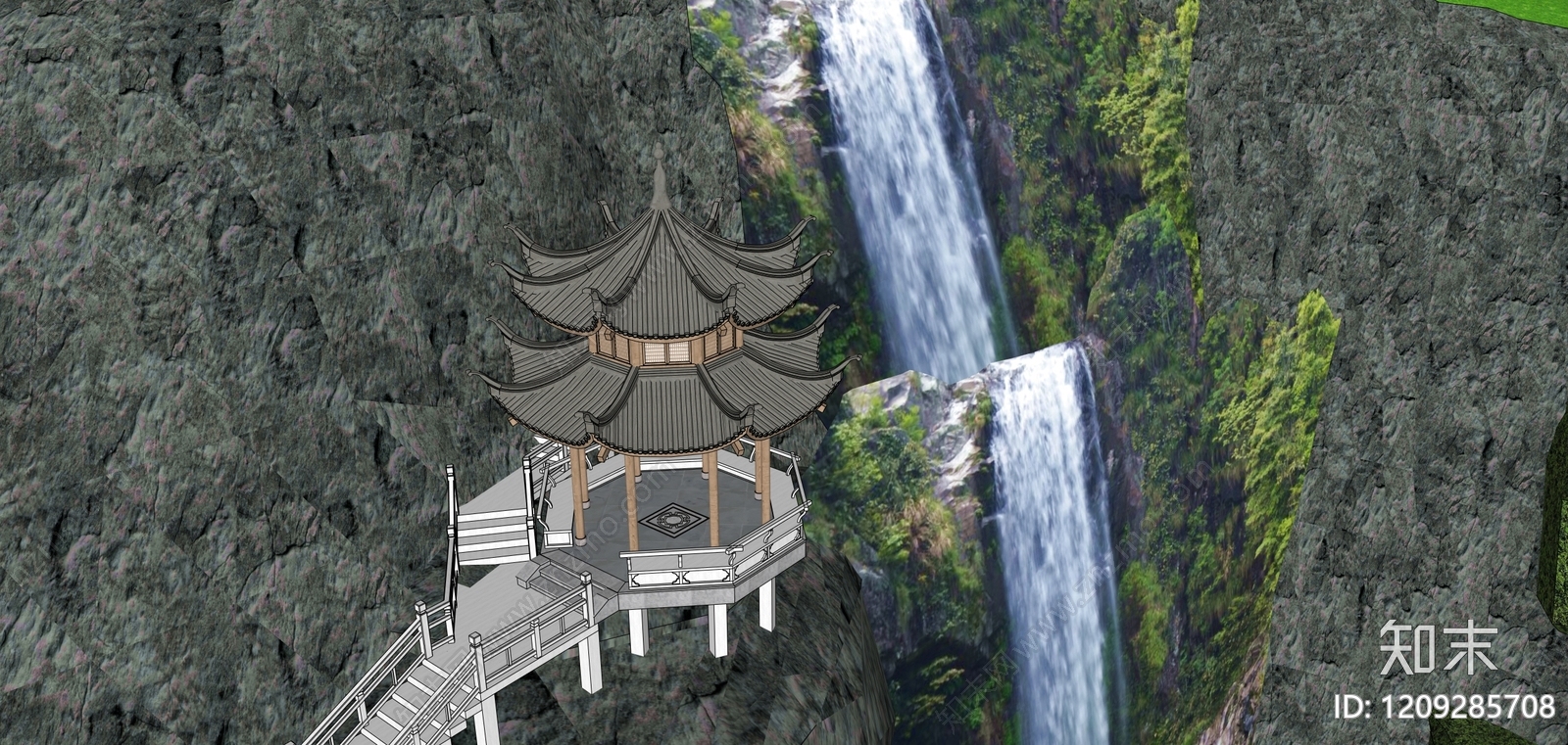 中式新中式其他景观小建筑SU模型下载【ID:1209285708】