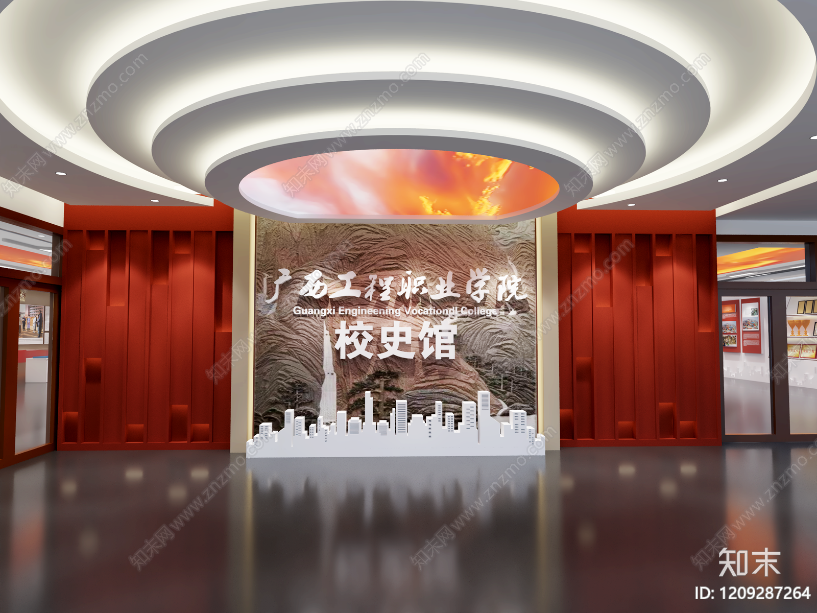 新中式学校展厅3D模型下载【ID:1209287264】