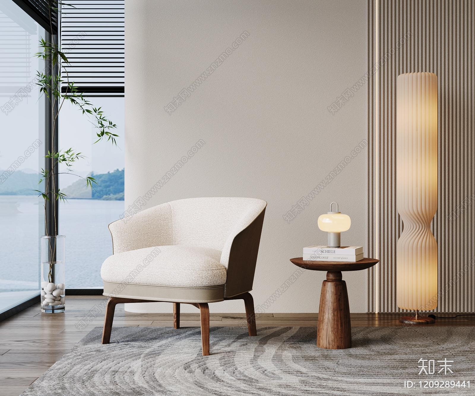 现代简约单人沙发3D模型下载【ID:1209289441】