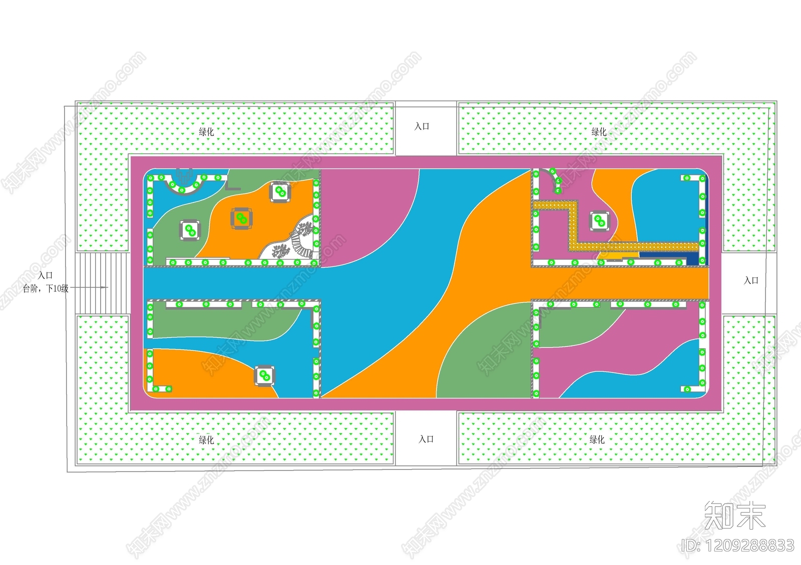 小区中心广场施工图下载【ID:1209288833】