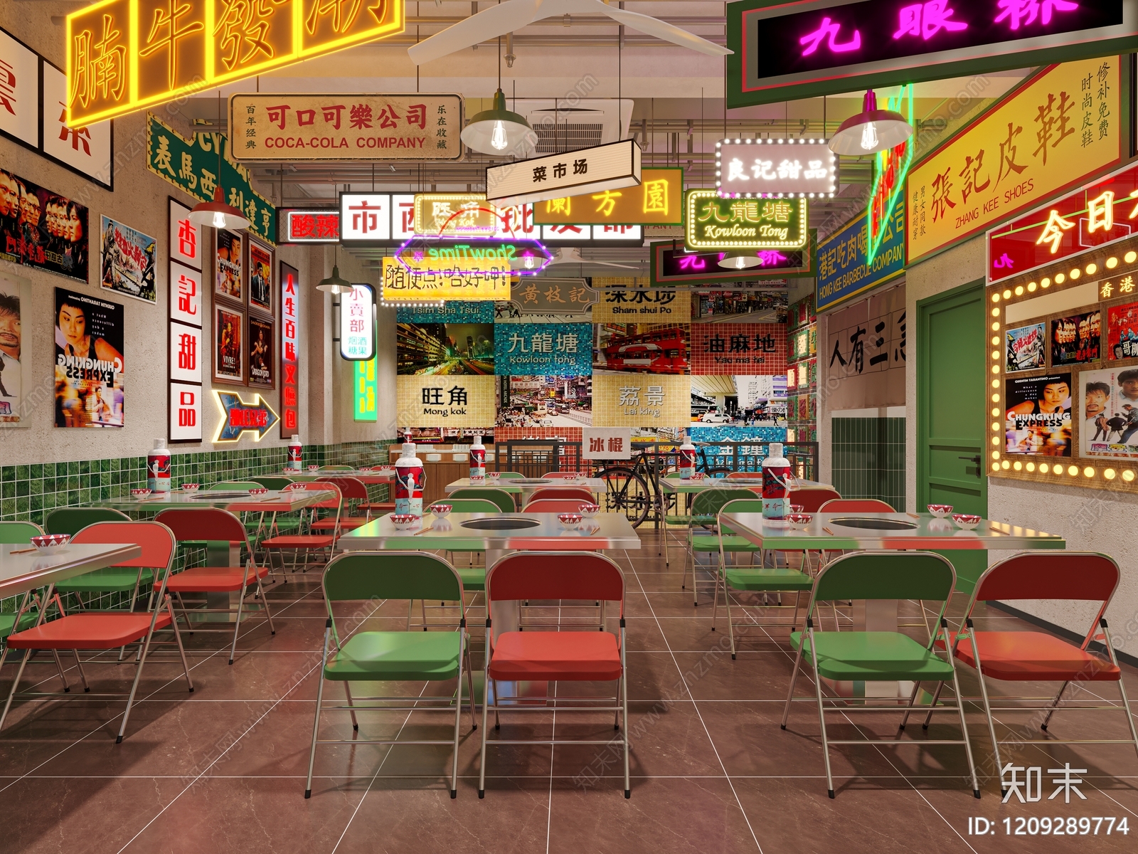 复古港风火锅店3D模型下载【ID:1209289774】
