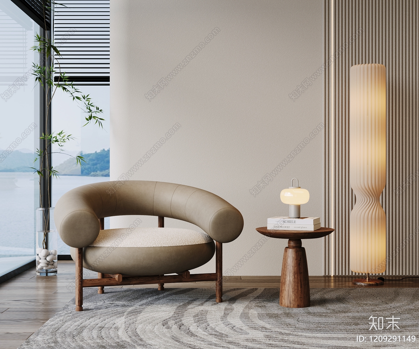 现代简约单人沙发3D模型下载【ID:1209291149】