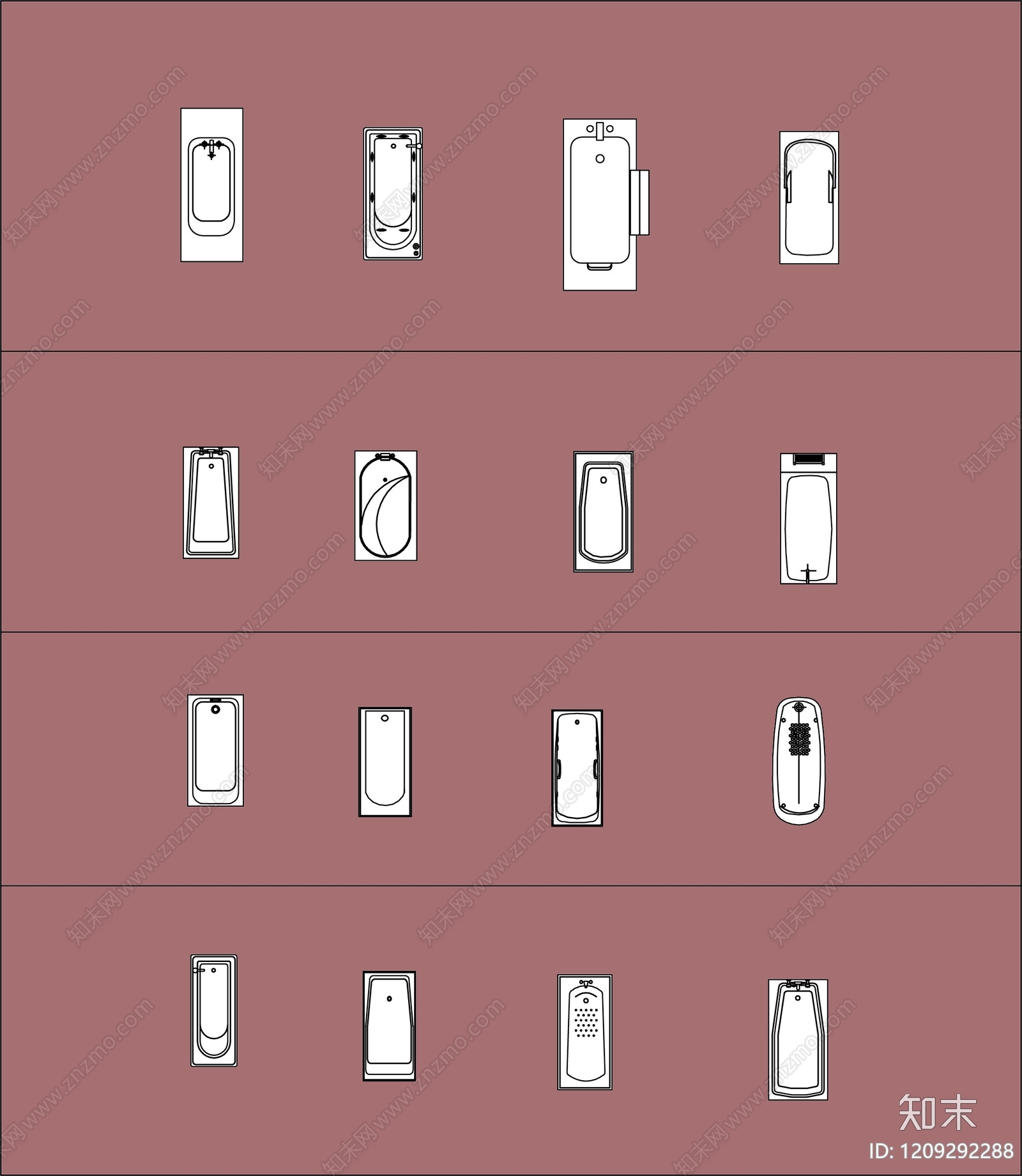 现代简约卫浴设施施工图下载【ID:1209292288】