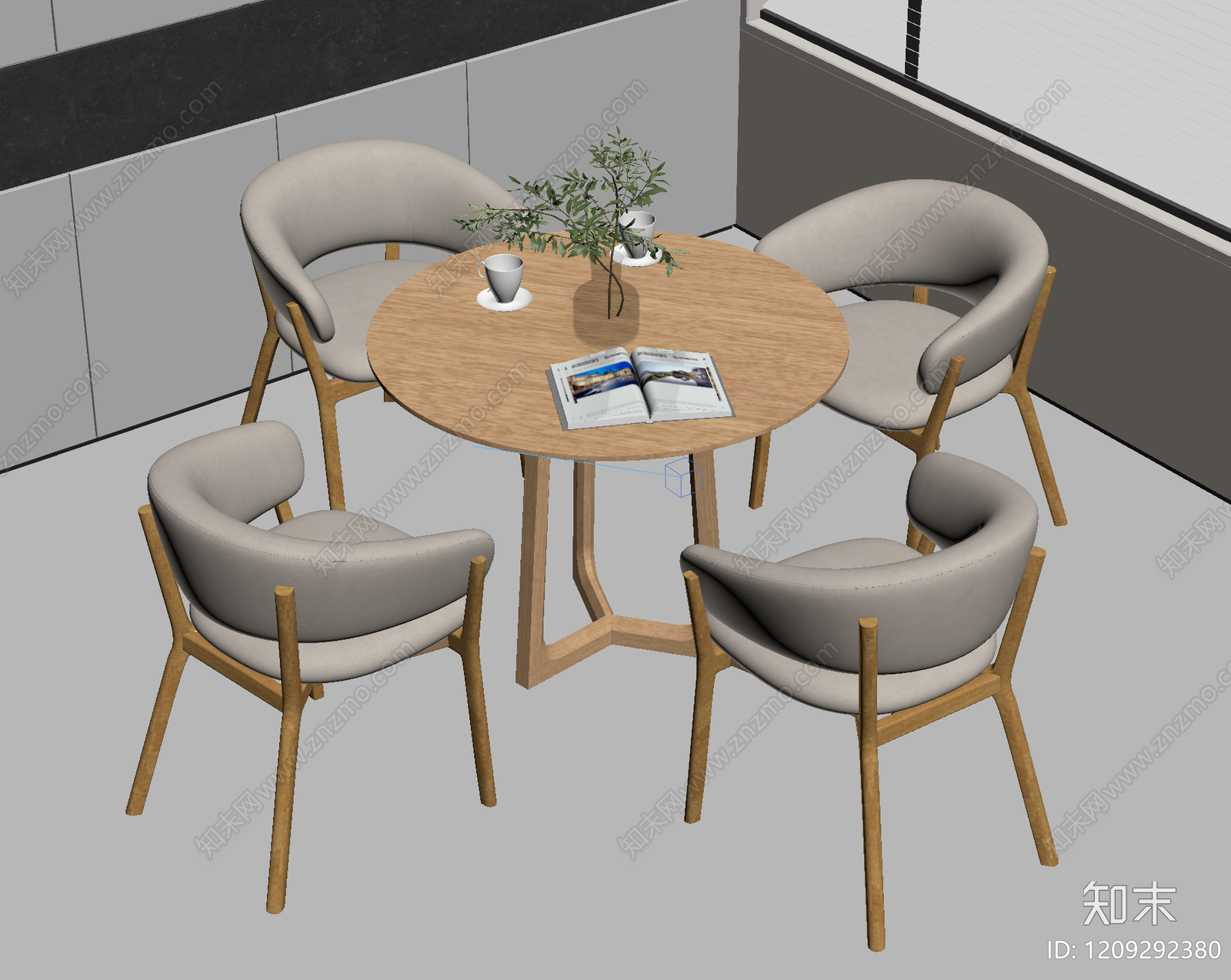 现代休闲桌椅SU模型下载【ID:1209292380】