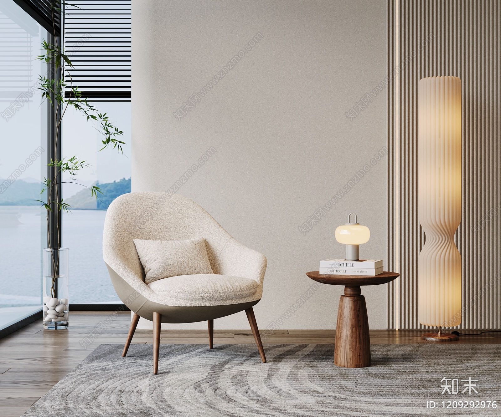 奶油风单人沙发3D模型下载【ID:1209292976】