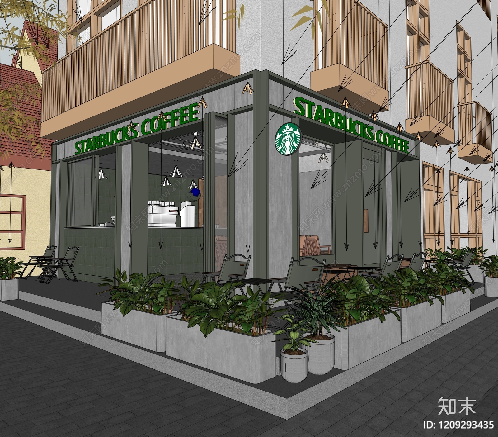 复古工业咖啡厅SU模型下载【ID:1209293435】